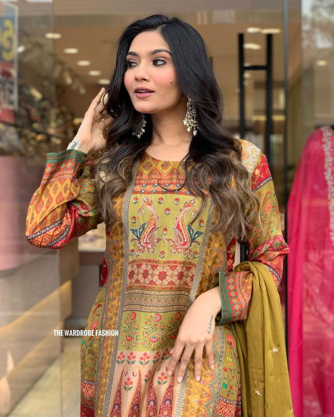 Kalaai Silk Handwork Printed Kurti With Bottom Dupatta Wholesale Market In Surat
